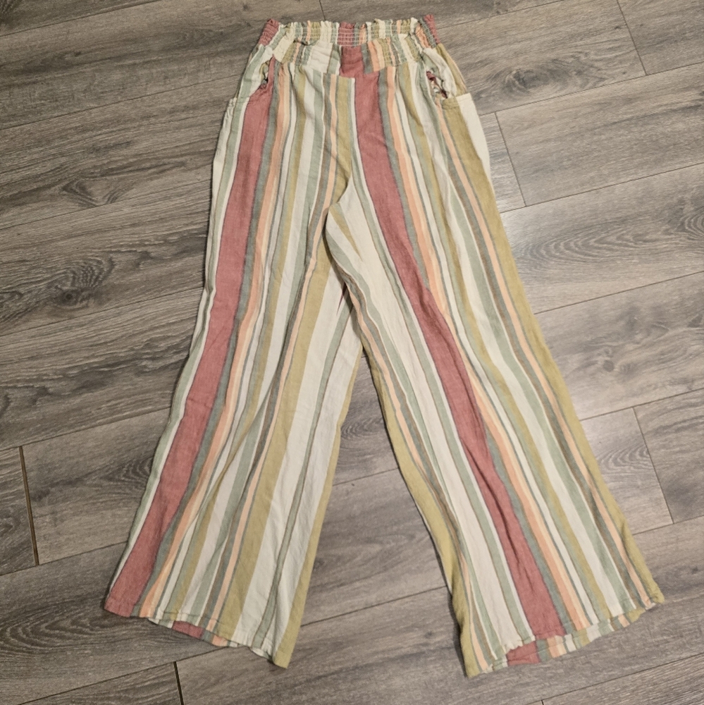 Cato Wide Leg Striped Pants, Sz L